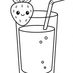 Desenho de Morango para colorir e imprimir: número 7