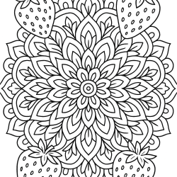 Desenho de Morango para colorir e imprimir: número 8