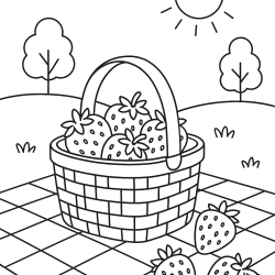 Desenho de Morango para colorir e imprimir: número 9