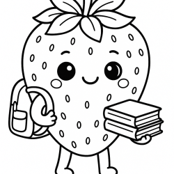 Desenho de Morango para colorir e imprimir: número 10