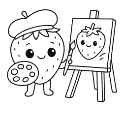 Desenho de Morango para colorir e imprimir: número 11