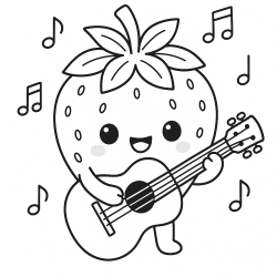Desenho de Morango para colorir e imprimir: número 12