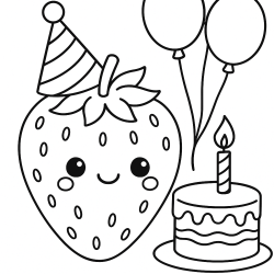 Desenho de Morango para colorir e imprimir: número 13