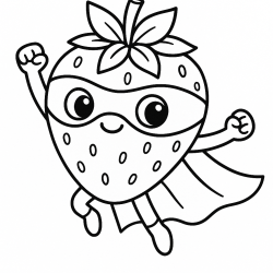 Desenho de Morango para colorir e imprimir: número 14