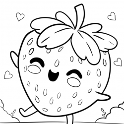 Desenho de Morango para colorir e imprimir: número 15
