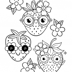 Desenho de Morango para colorir e imprimir: número 17