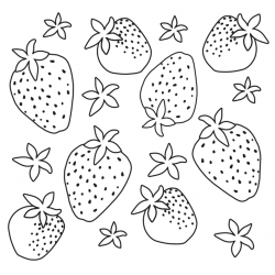 Desenho de Morango para colorir e imprimir: número 18