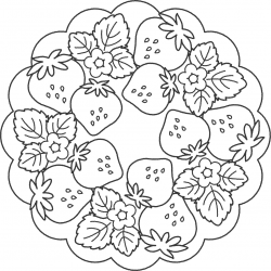 Desenho de Morango para colorir e imprimir: número 23