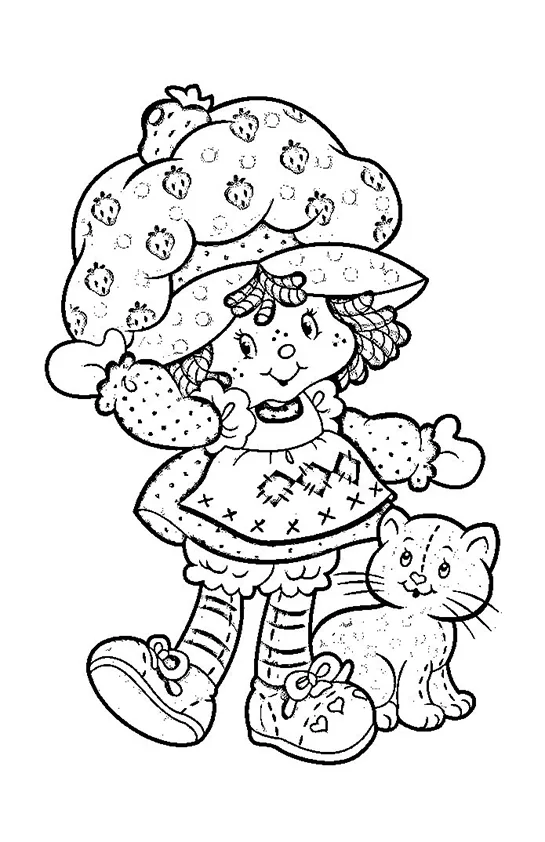 Desenho de Moranguinho para colorir e imprimir: número 2