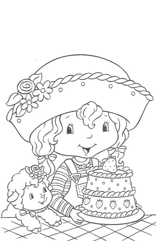 Desenho de Moranguinho para colorir e imprimir: número 3
