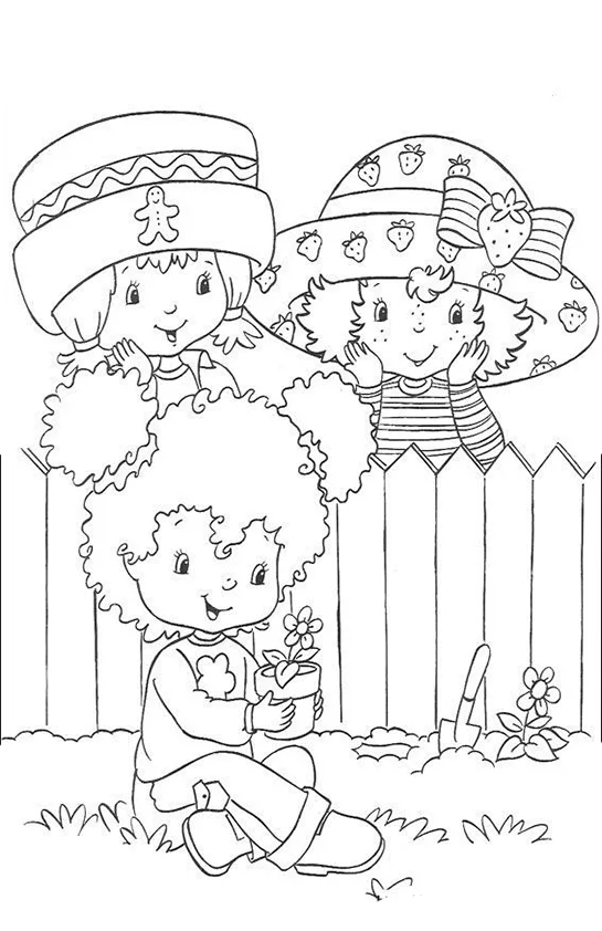 Desenho de Moranguinho para colorir e imprimir: número 5