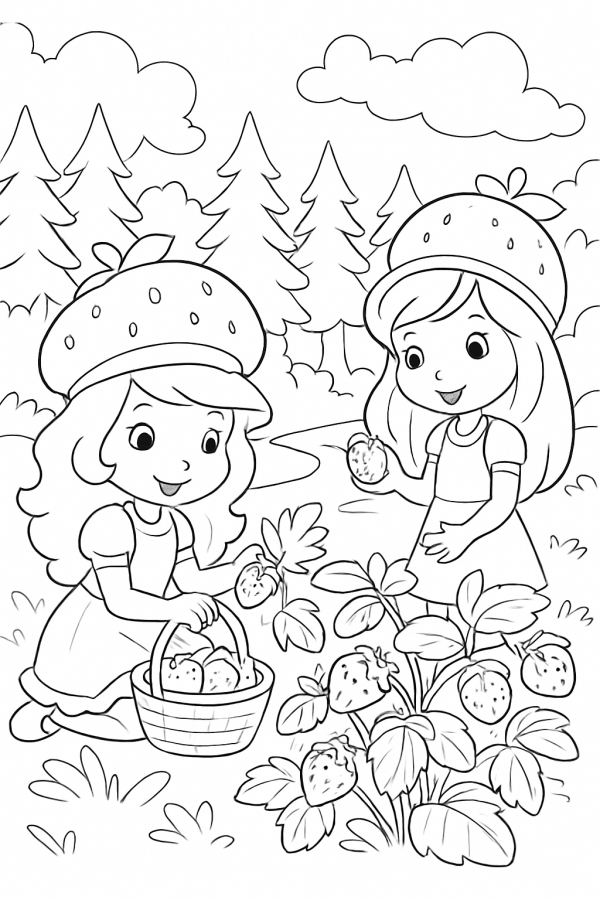 Desenho de Moranguinho para colorir e imprimir: número 8