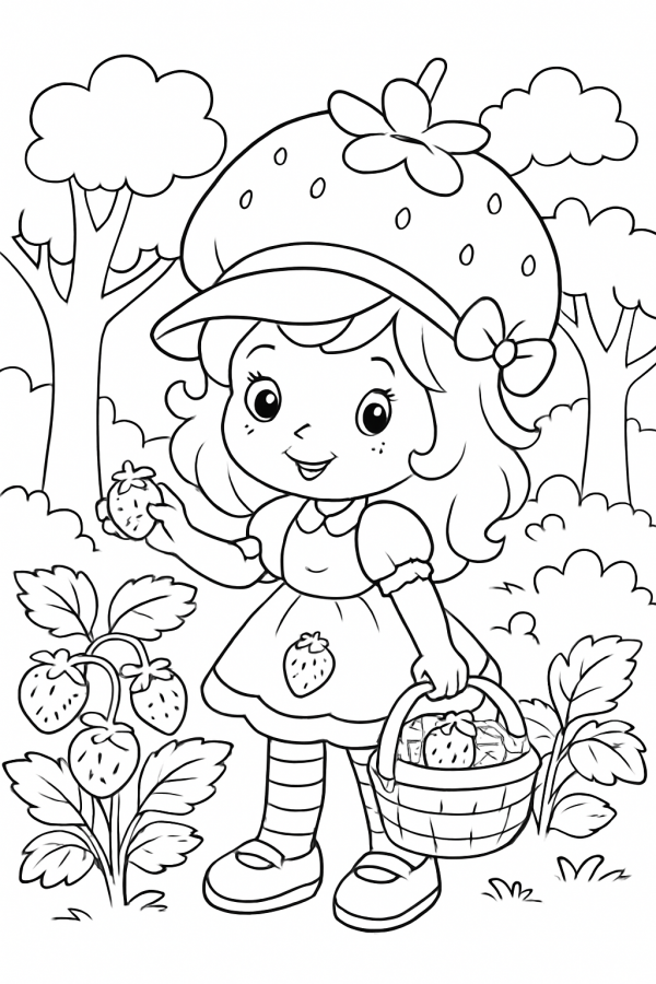 Desenho de Moranguinho para colorir e imprimir: número 10