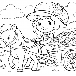 Desenho de Moranguinho para colorir e imprimir: número 15