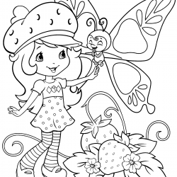 Desenho de Moranguinho para colorir e imprimir: número 16