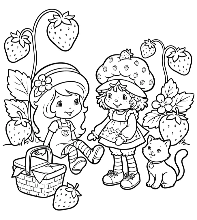 Desenho de Moranguinho para colorir e imprimir: número 19