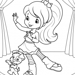 Desenho de Moranguinho para colorir e imprimir: número 22