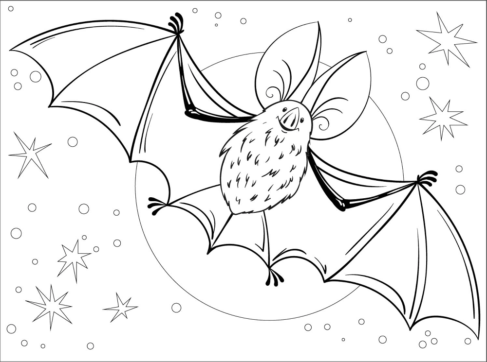 Desenho de Morcegos para colorir e imprimir: número 6
