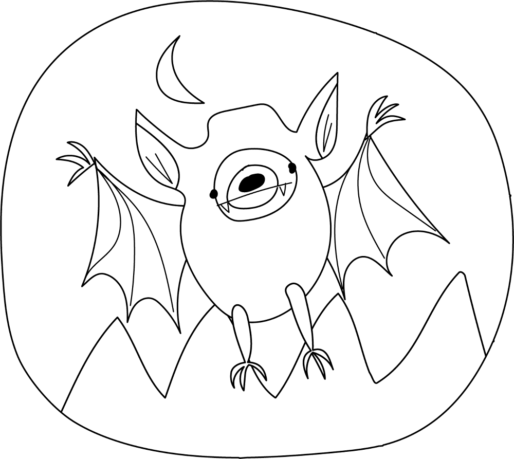Desenho de Morcegos para colorir e imprimir: número 15