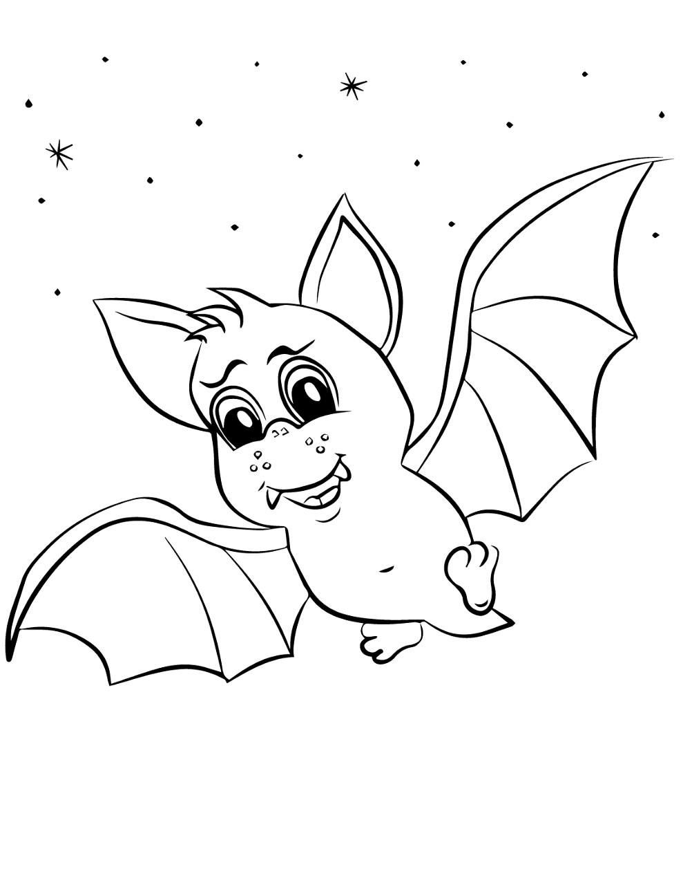 Desenho de Morcegos para colorir e imprimir: número 16
