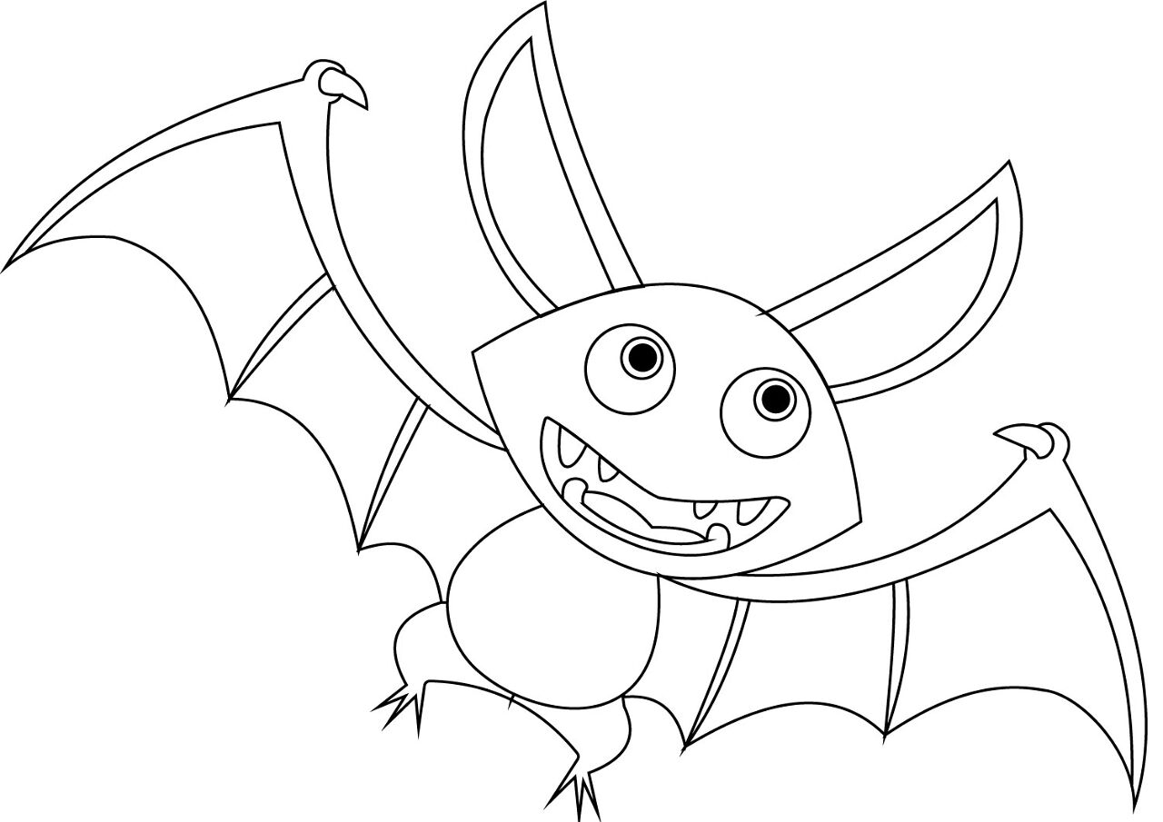 Desenho de Morcegos para colorir e imprimir: número 19