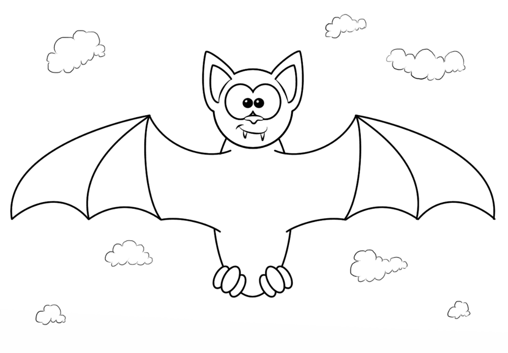 Desenho de Morcegos para colorir e imprimir: número 21