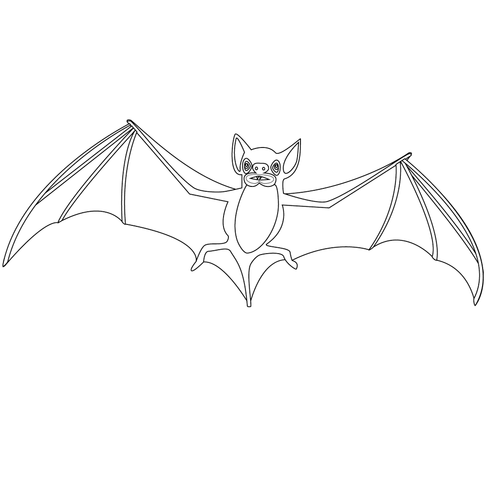 Desenho de Morcegos para colorir e imprimir: número 44