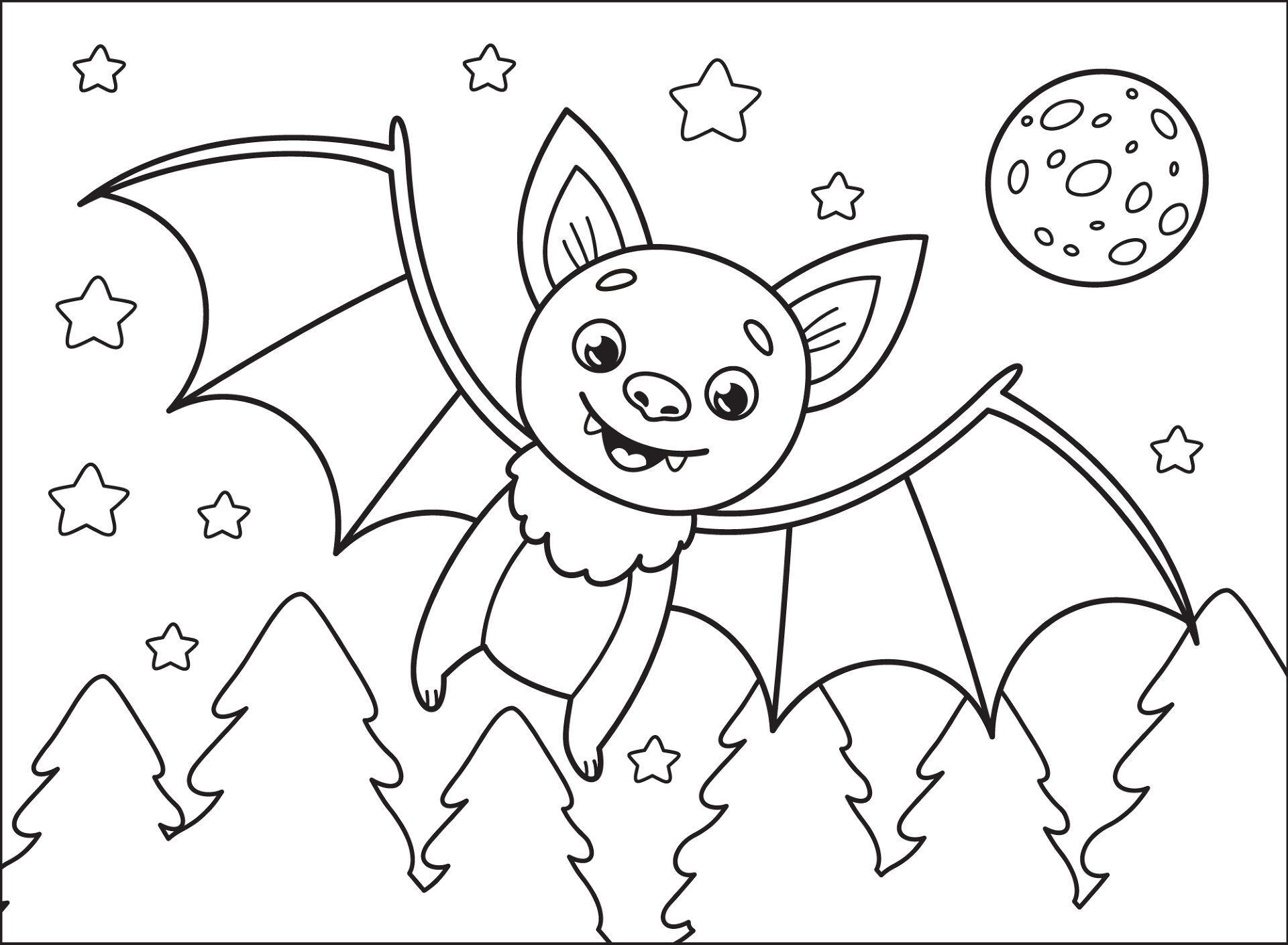 Desenho de Morcegos para colorir