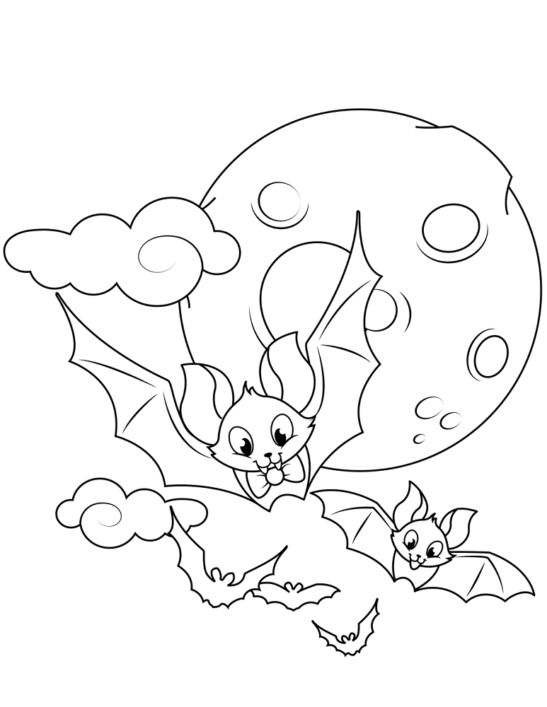 Desenho de Morcegos para colorir