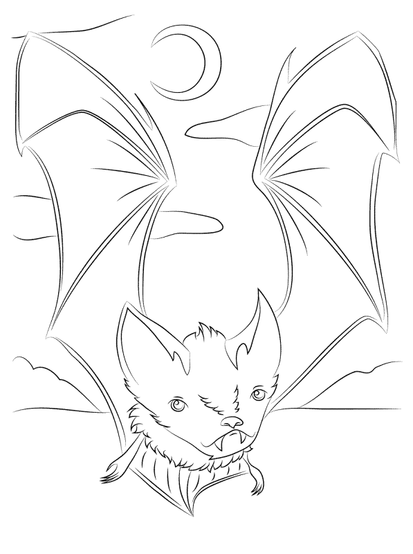 Desenho de Morcegos para colorir