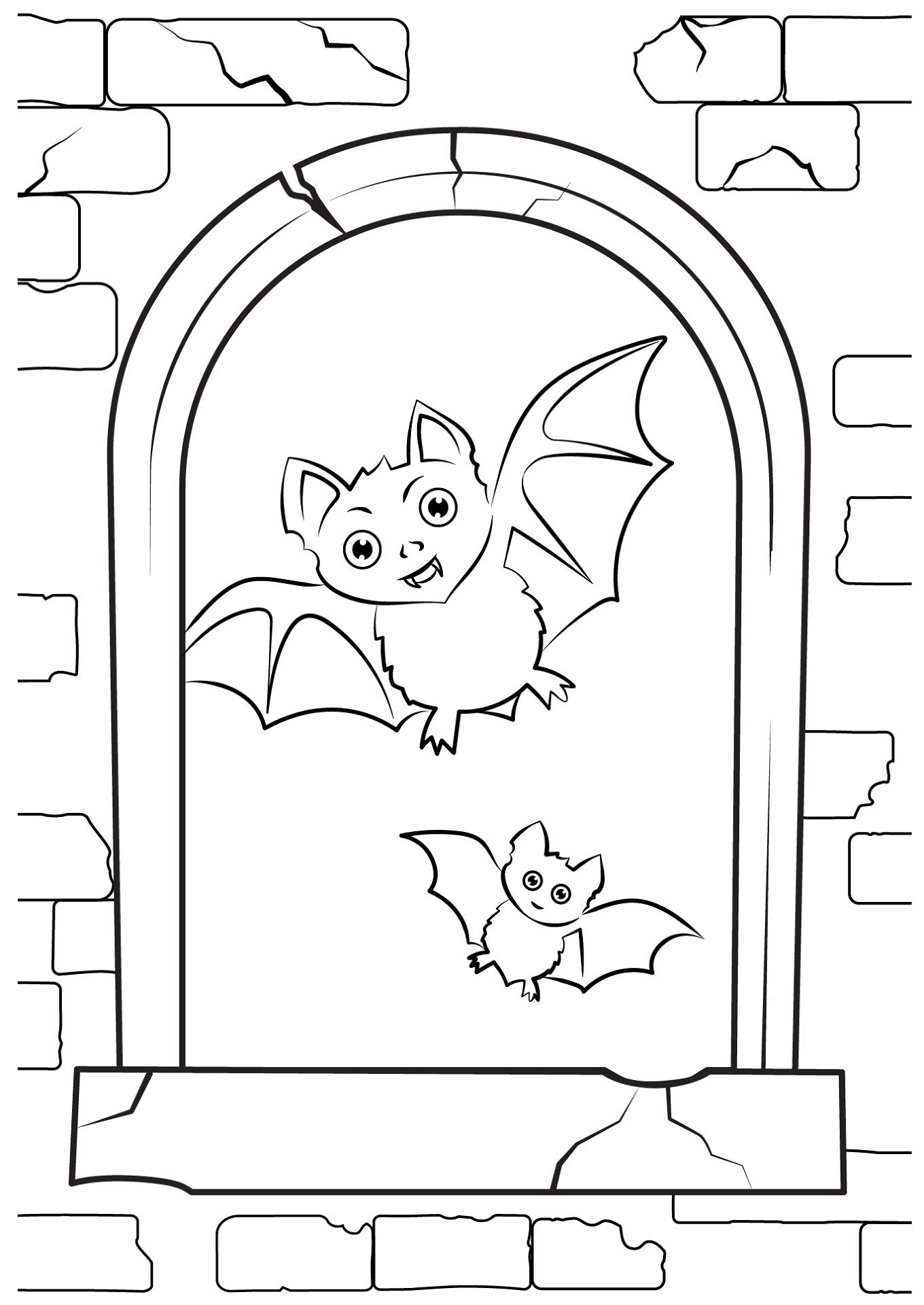 Desenho de Morcegos para colorir