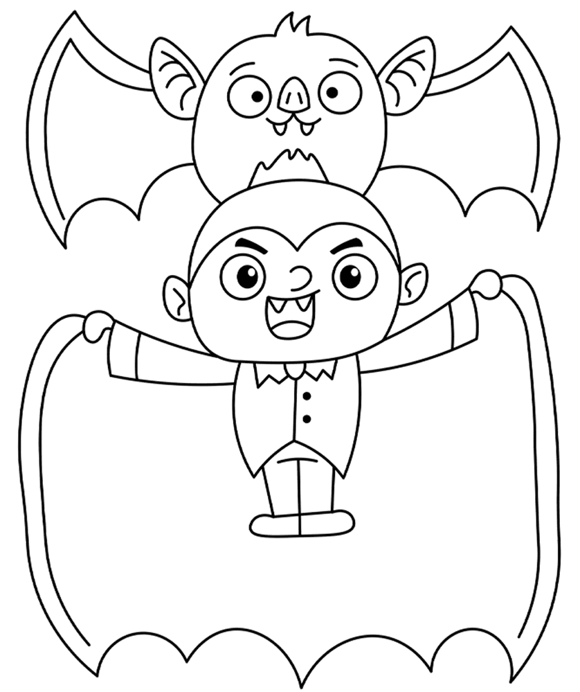 Desenho de Morcegos para colorir