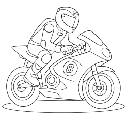 Desenho de Motos para colorir e imprimir: número 10