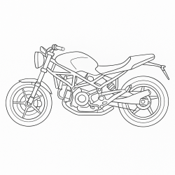 Desenho de Motos para colorir e imprimir: número 17