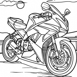 Desenho de Motos para colorir e imprimir: número 23