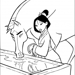 Desenho de Mulan para colorir e imprimir: número 2