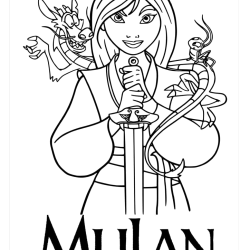 Desenho de Mulan para colorir e imprimir: número 4
