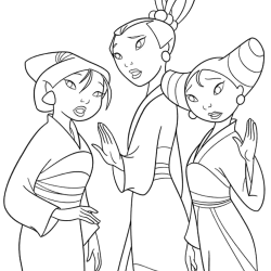 Desenho de Mulan para colorir e imprimir: número 7
