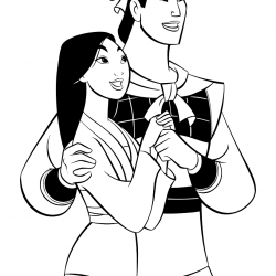 Desenho de Mulan para colorir e imprimir: número 8