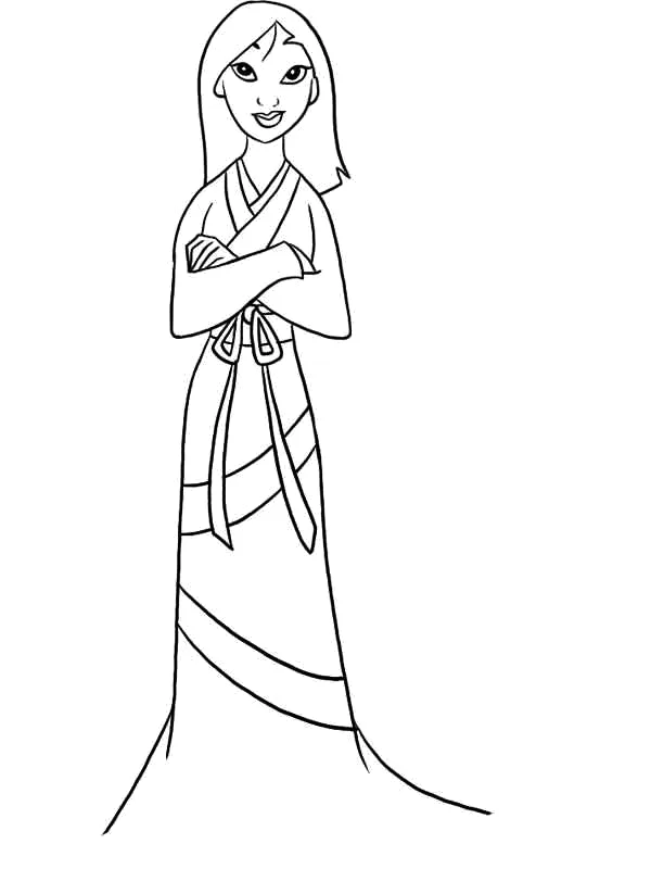 Desenho de Mulan para colorir e imprimir: número 10