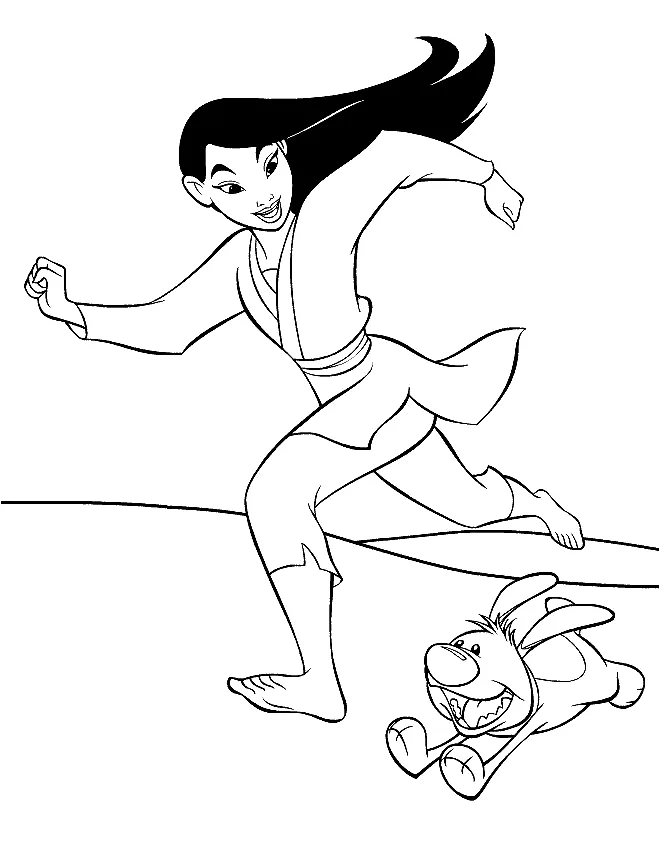 Desenho de Mulan para colorir e imprimir: número 11