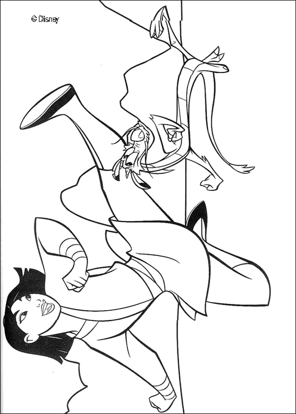 Desenho de Mulan para colorir e imprimir: número 20