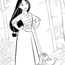 Desenho de Mulan para colorir e imprimir: número 24