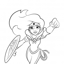 Desenho de Mulher Maravilha para colorir e imprimir: número 1
