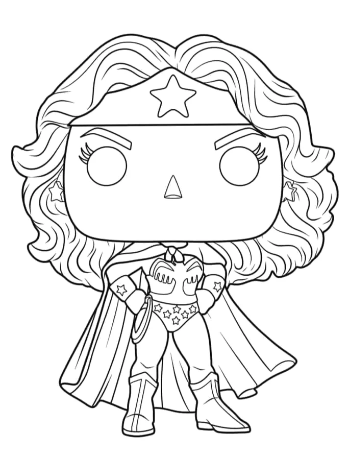 Desenho de Mulher Maravilha para colorir e imprimir: número 3