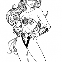 Desenho de Mulher Maravilha para colorir e imprimir: número 4