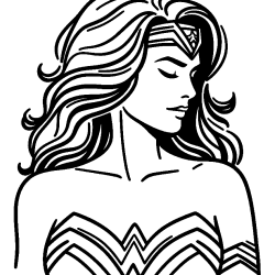 Desenho de Mulher Maravilha para colorir e imprimir: número 5
