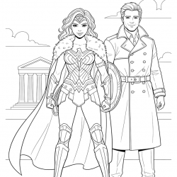 Desenho de Mulher Maravilha para colorir e imprimir: número 6