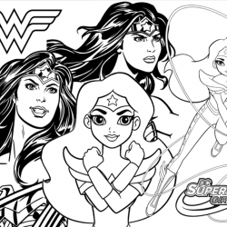 Desenho de Mulher Maravilha para colorir e imprimir: número 10