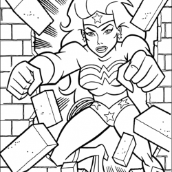 Desenho de Mulher Maravilha para colorir e imprimir: número 13
